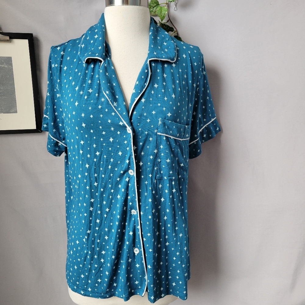 Eberjey Gisele‎ Tencel Modal Pajama Lounge Top Star Print M